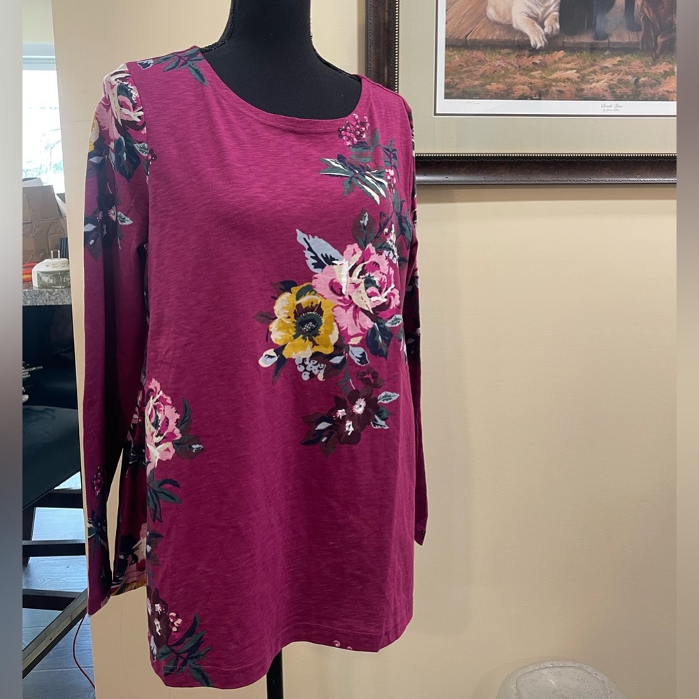 Joules Pink Floral Long Sleeve Tunic